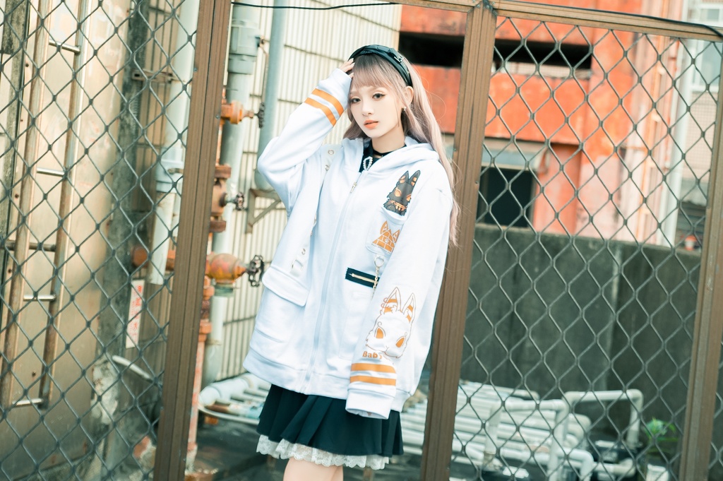 Jillpunk芝麻コラボアニメ 可愛い お宅 ニ次コン エジプト神話ベビー ウェネト女神 兎耳 ゆったり ファラオプリント 鎖チェーン長袖パーカ― フード付きジャケット オリジナル メンズ レディーズ おしゃれ 男女兼用 ファッション 秋葉系