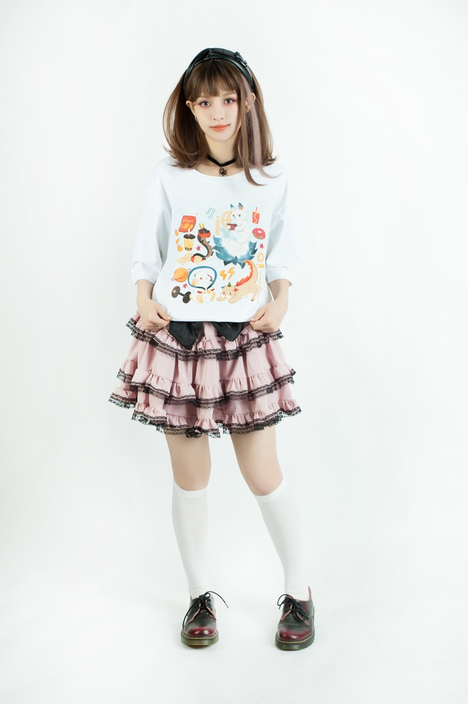 Jillpunk芝麻コラボアニメ 可愛い お宅 ニ次コン エジプト神話ベビー 東方神獸 マスコットモチーフプリント ゆったりサイズ 半袖 Tシャツ オリジナル メンズ レディーズ おしゃれ 男女兼用 ファッション 秋葉系