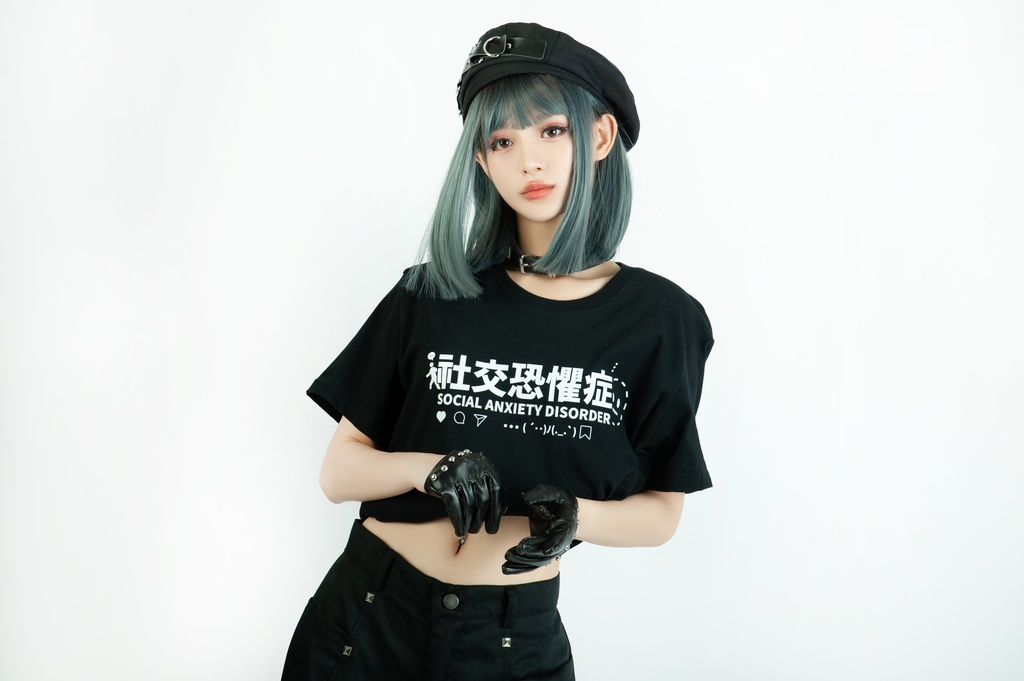 Jillpunk 二次コン 社交恐怖症 超かわいい お宅 顔文字 アルファベット漢字プリント ゆったり 100%綿 半袖Tシャツ オリジナル メンズ レディー おしゃれ大きいサイズ男女兼用ファッション秋葉系