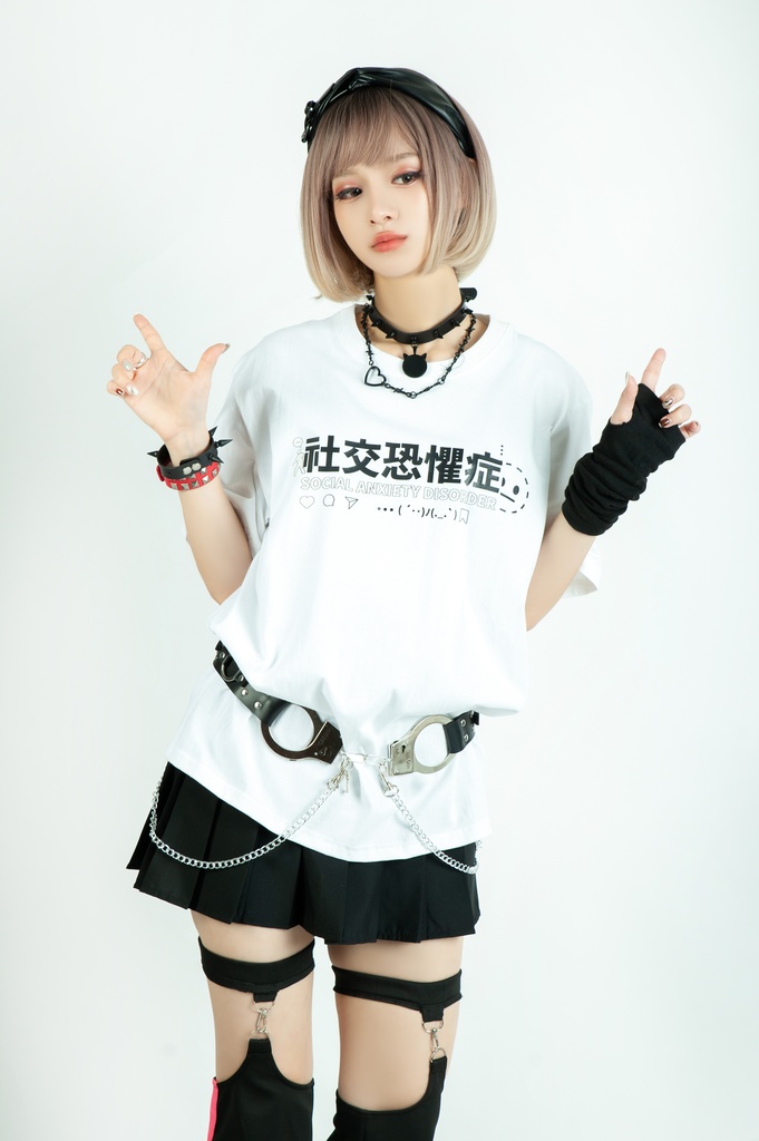 Jillpunk 二次コン 社交恐怖症 超かわいい お宅 顔文字 アルファベット漢字プリント ゆったり 100%綿 半袖Tシャツ オリジナル メンズ レディー おしゃれ大きいサイズ男女兼用ファッション秋葉系