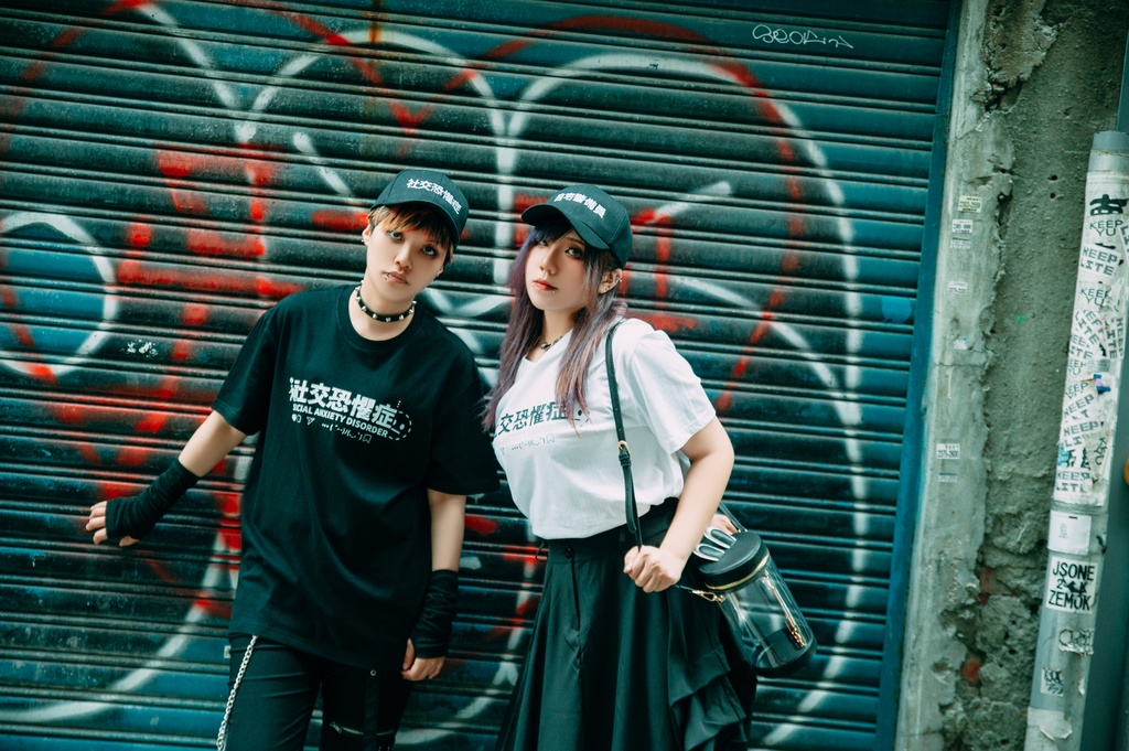 Jillpunk 二次コン 社交恐怖症 超かわいい お宅 顔文字 アルファベット漢字プリント ゆったり 100%綿 半袖Tシャツ オリジナル メンズ レディー おしゃれ大きいサイズ男女兼用ファッション秋葉系