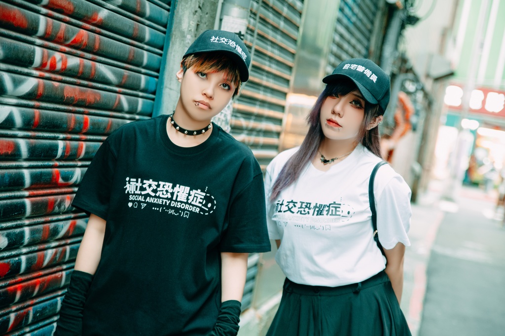 Jillpunk 二次コン 社交恐怖症 超かわいい お宅 顔文字 アルファベット漢字プリント ゆったり 100%綿 半袖Tシャツ オリジナル メンズ レディー おしゃれ大きいサイズ男女兼用ファッション秋葉系