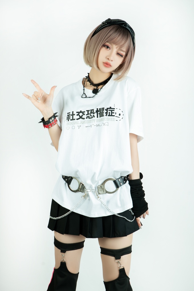 Jillpunk 二次コン 社交恐怖症 超かわいい お宅 顔文字 アルファベット漢字プリント ゆったり 100%綿 半袖Tシャツ オリジナル メンズ レディー おしゃれ大きいサイズ男女兼用ファッション秋葉系