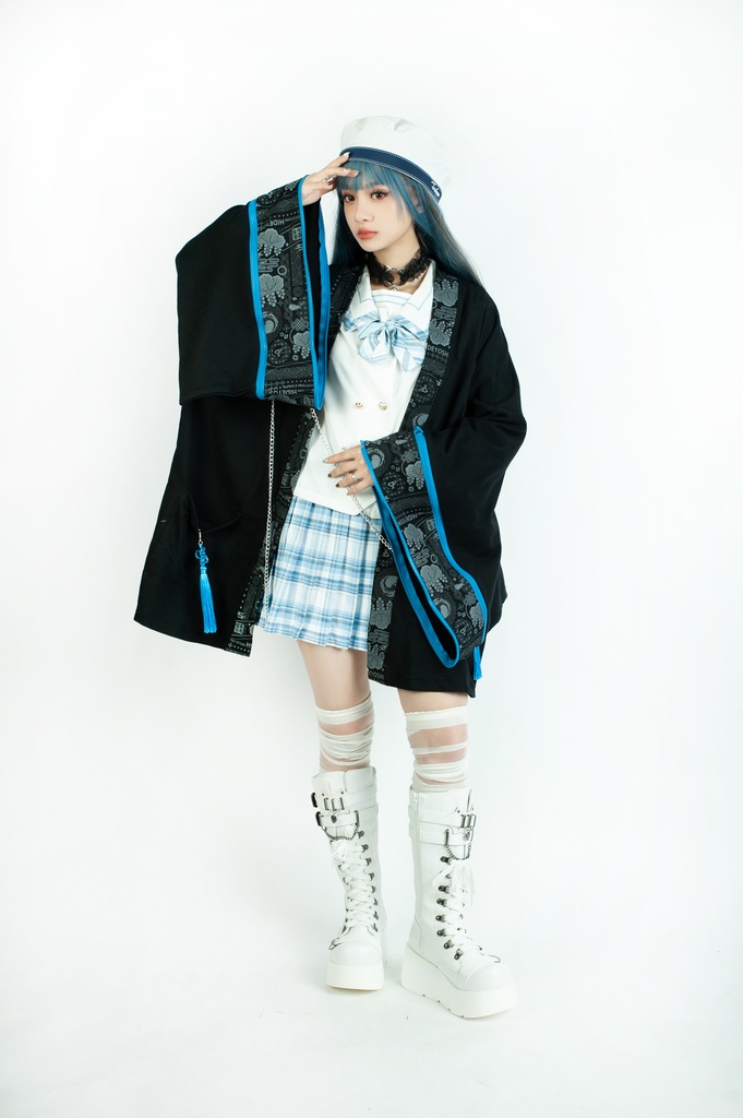 Jillpunk 和風モード 和柄 戦国武将物語 豊臣秀吉 夢のまた夢 武将譚 家紋刺繡 チャイナ結びタッセル付き 振袖現代羽織 和装ジャケット オリジナル メンズ レディー V系 カッコいい おしゃれ 男女兼用ファッション