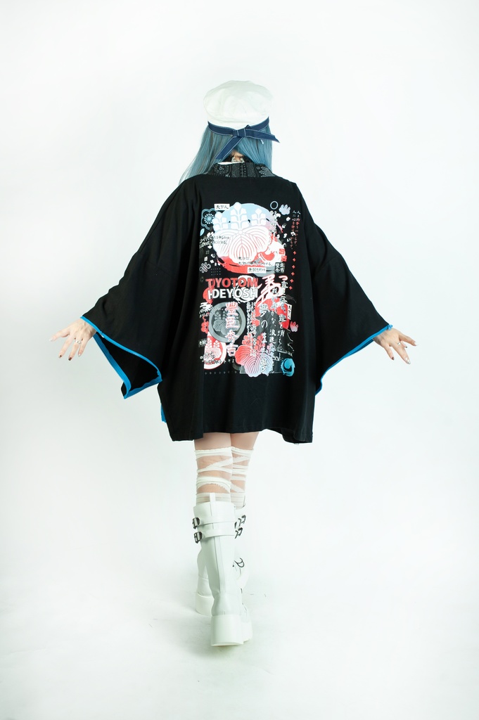 Jillpunk 和風モード 和柄 戦国武将物語 豊臣秀吉 夢のまた夢 武将譚 家紋刺繡 チャイナ結びタッセル付き 振袖現代羽織 和装ジャケット オリジナル メンズ レディー V系 カッコいい おしゃれ 男女兼用ファッション