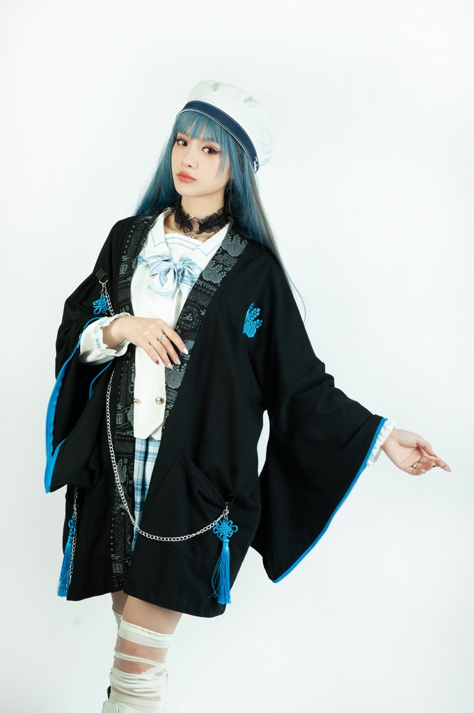 Jillpunk 和風モード 和柄 戦国武将物語 豊臣秀吉 夢のまた夢 武将譚 家紋刺繡 チャイナ結びタッセル付き 振袖現代羽織 和装ジャケット オリジナル メンズ レディー V系 カッコいい おしゃれ 男女兼用ファッション