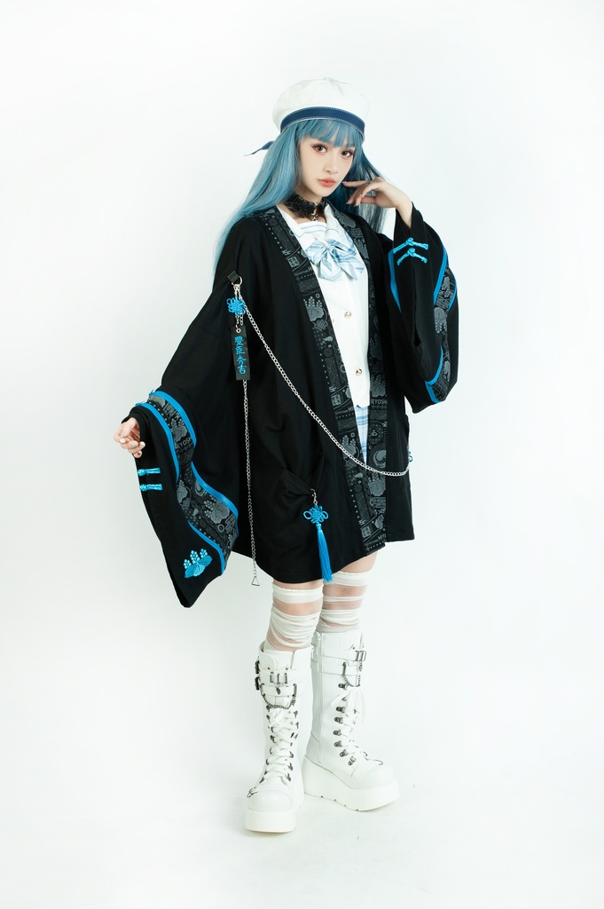 Jillpunk 和風モード 和柄 戦国武将物語 豊臣秀吉 夢のまた夢 武将譚 家紋刺繡 チャイナ結びタッセル付き 振袖現代羽織 和装ジャケット オリジナル メンズ レディー V系 カッコいい おしゃれ 男女兼用ファッション