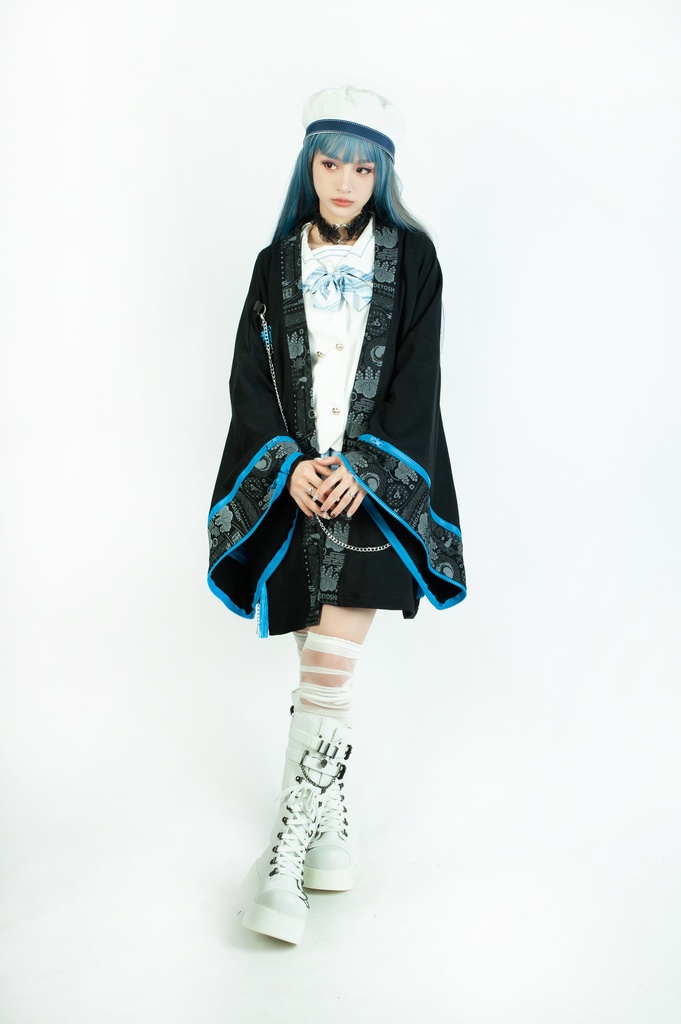 Jillpunk 和風モード 和柄 戦国武将物語 豊臣秀吉 夢のまた夢 武将譚 家紋刺繡 チャイナ結びタッセル付き 振袖現代羽織 和装ジャケット オリジナル メンズ レディー V系 カッコいい おしゃれ 男女兼用ファッション