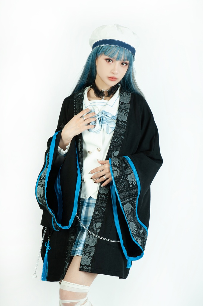 Jillpunk 和風モード 和柄 戦国武将物語 豊臣秀吉 夢のまた夢 武将譚 家紋刺繡 チャイナ結びタッセル付き 振袖現代羽織 和装ジャケット オリジナル メンズ レディー V系 カッコいい おしゃれ 男女兼用ファッション