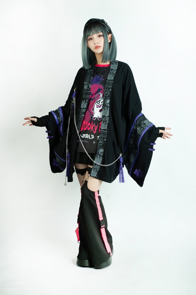 Jillpunk 和風モード 和柄 戦国武将物語 豊臣秀吉 夢のまた夢 武将譚 家紋刺繡 チャイナ結びタッセル付き 振袖現代羽織 和装ジャケット オリジナル メンズ レディー V系 カッコいい おしゃれ 男女兼用ファッション