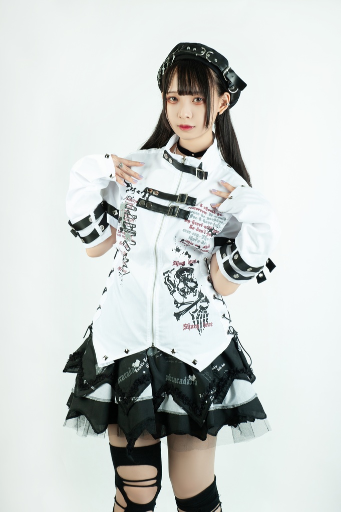 Jillpunk ビジュアル系 パンクロック バンギャ 兄系 锐利の愛 アームカバー リベット付き 立襟カラー トリプルベルト 燕尾 半袖 ジップアップ ドレスシャツ メンズ レディーズ ファッション おしゃれ男女兼用カッコいい