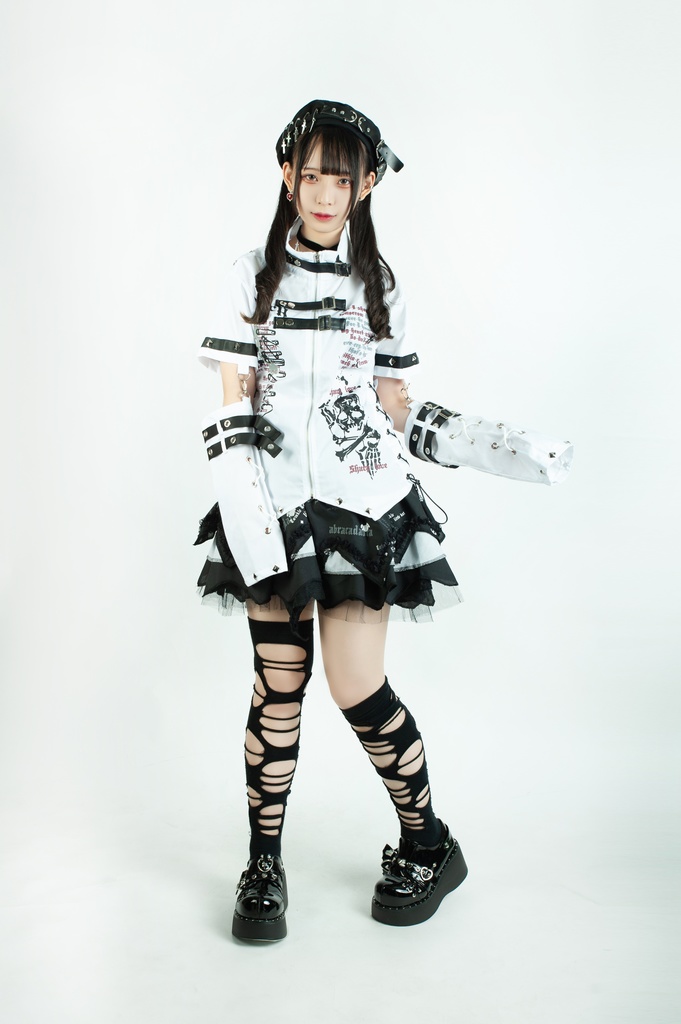 Jillpunk ビジュアル系 パンクロック バンギャ 兄系 锐利の愛 アームカバー リベット付き 立襟カラー トリプルベルト 燕尾 半袖 ジップアップ ドレスシャツ メンズ レディーズ ファッション おしゃれ男女兼用カッコいい