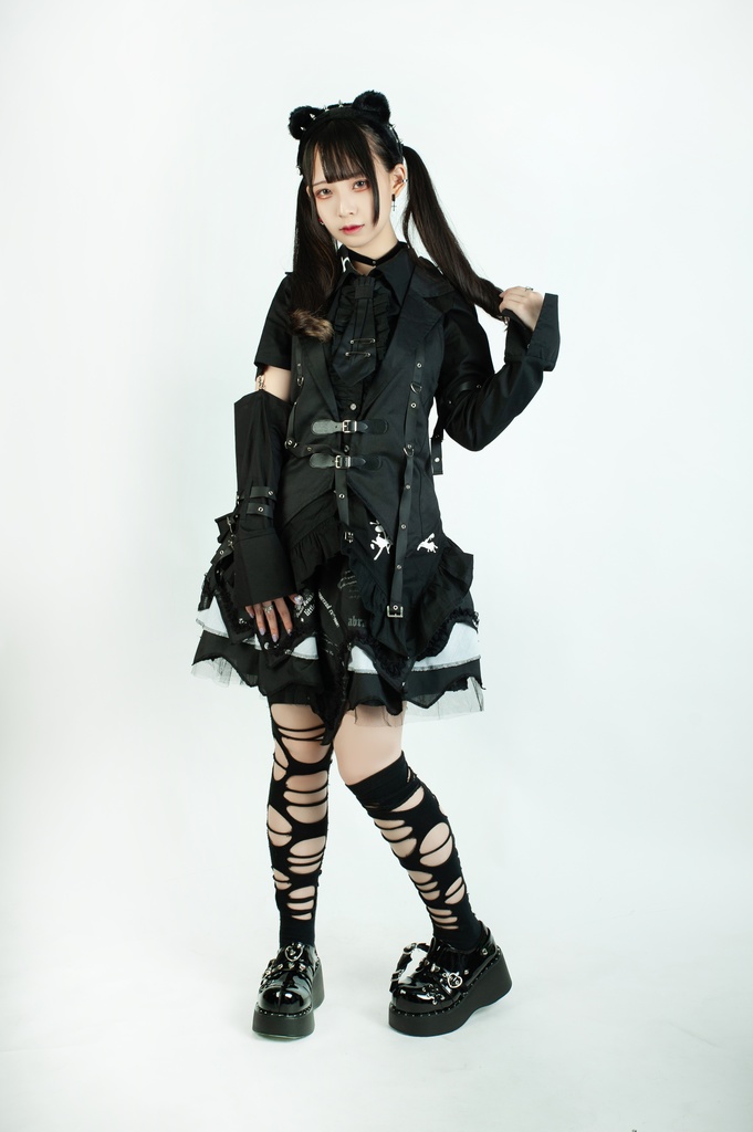 Jillpunk ゴシック ヴァンパイア風 ビジュアル系 逆境亡骸 ドクロ柄 ネクタイ付き フリルヘム ドレスシャツ ホルターネックベスト 2点セット オリジナル おしゃれ 男女兼用 カッコいい 王子様 メンズ レディース ヨーロッパ貴族 V系