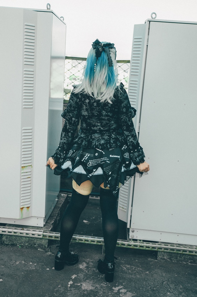 Jillpunk 薔薇の恋人 ゴシックロリータ ヴィクトリアン 華麗 チョーカーネック 帯付き レースヘム フリル半袖カットソー アームカバー*Tシャツセット オリジナル ファッション レディース おしゃれ カッコいい