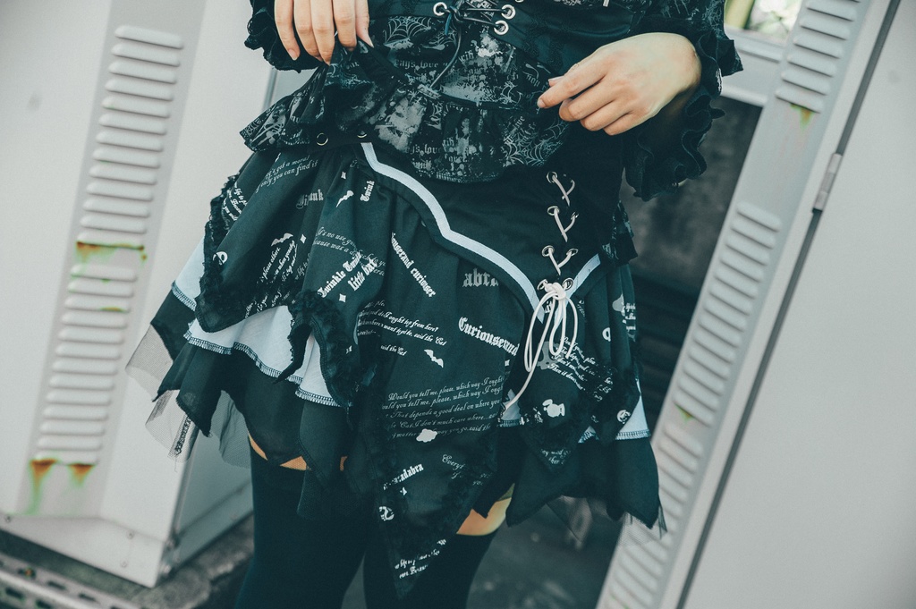 Jillpunk 薔薇の恋人 ゴシックロリータ ヴィクトリアン 華麗 チョーカーネック 帯付き レースヘム フリル半袖カットソー アームカバー*Tシャツセット オリジナル ファッション レディース おしゃれ カッコいい