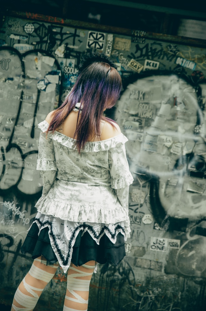 Jillpunk 薔薇の恋人 ゴシックロリータ ヴィクトリアン 華麗 チョーカーネック 帯付き レースヘム フリル半袖カットソー アームカバー*Tシャツセット オリジナル ファッション レディース おしゃれ カッコいい