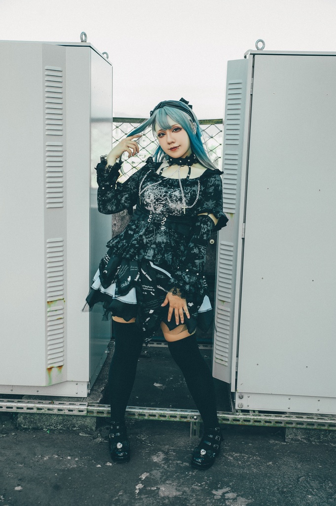 Jillpunk 薔薇の恋人 ゴシックロリータ ヴィクトリアン 華麗 チョーカーネック 帯付き レースヘム フリル半袖カットソー アームカバー*Tシャツセット オリジナル ファッション レディース おしゃれ カッコいい