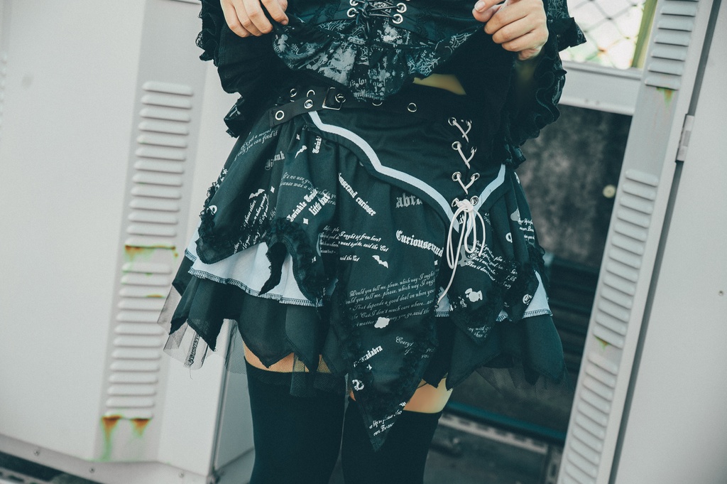 Jillpunk 薔薇の恋人 ゴシックロリータ ヴィクトリアン 華麗 チョーカーネック 帯付き レースヘム フリル半袖カットソー アームカバー*Tシャツセット オリジナル ファッション レディース おしゃれ カッコいい