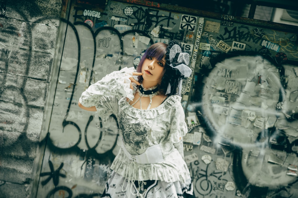 Jillpunk 薔薇の恋人 ゴシックロリータ ヴィクトリアン 華麗 チョーカーネック 帯付き レースヘム フリル半袖カットソー アームカバー*Tシャツセット オリジナル ファッション レディース おしゃれ カッコいい