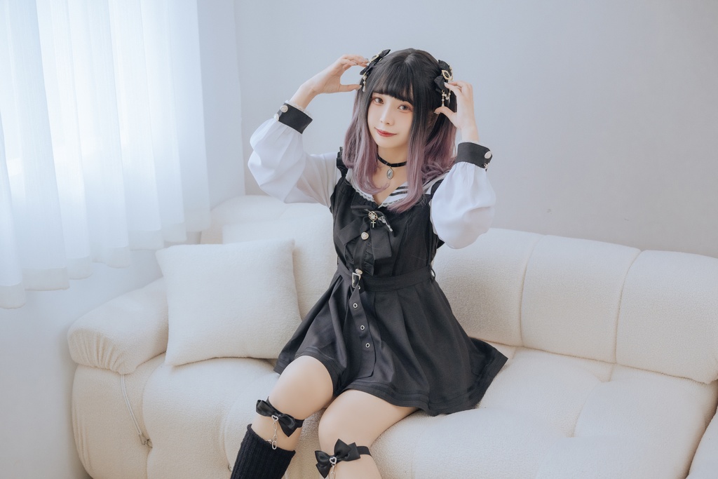 Jillpunk 量産型 天使界隈 ゆめかわ ロリータ 幻夢の心 蝶ネクタイ ベルト付き セーラー服 長袖ワンピース コルセットピアス ハートボタン シャツドレス フリルショーパン 2点セット 姫系 可愛い おしゃれ ファッション萌え 秋葉原