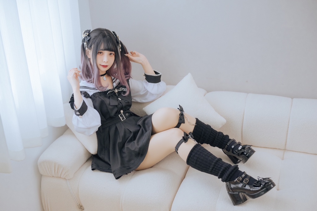 Jillpunk 量産型 天使界隈 ゆめかわ ロリータ 幻夢の心 蝶ネクタイ ベルト付き セーラー服 長袖ワンピース コルセットピアス ハートボタン シャツドレス フリルショーパン 2点セット 姫系 可愛い おしゃれ ファッション萌え 秋葉原