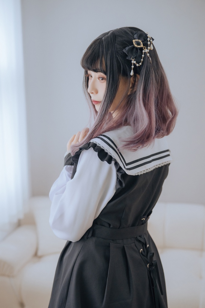 Jillpunk 量産型 天使界隈 ゆめかわ ロリータ 幻夢の心 蝶ネクタイ ベルト付き セーラー服 長袖ワンピース コルセットピアス ハートボタン シャツドレス フリルショーパン 2点セット 姫系 可愛い おしゃれ ファッション萌え 秋葉原
