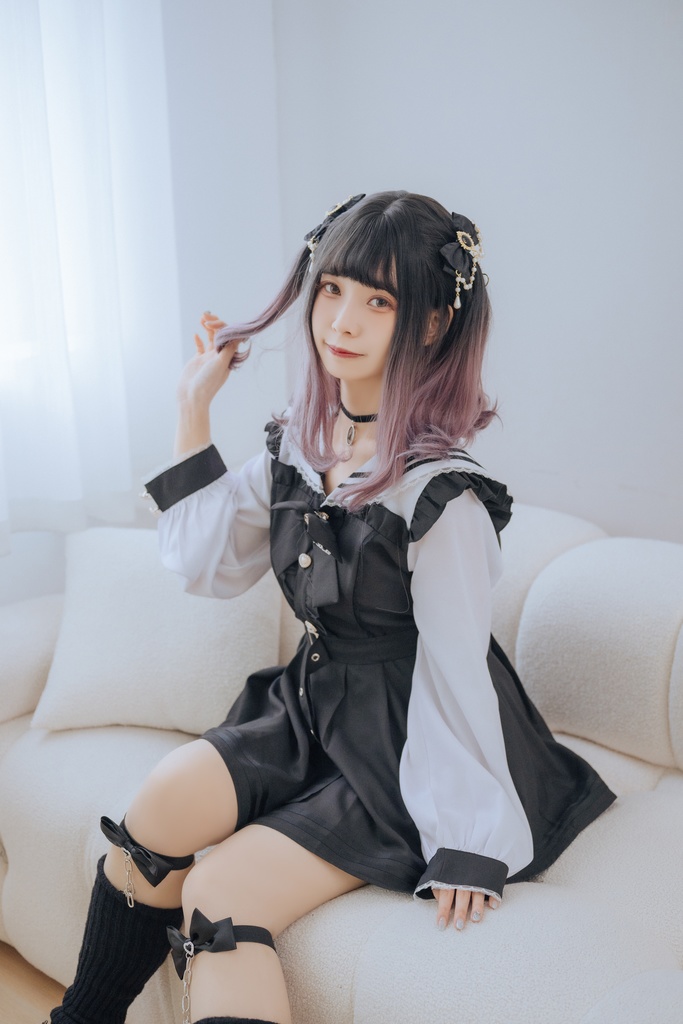 Jillpunk 量産型 天使界隈 ゆめかわ ロリータ 幻夢の心 蝶ネクタイ ベルト付き セーラー服 長袖ワンピース コルセットピアス ハートボタン シャツドレス フリルショーパン 2点セット 姫系 可愛い おしゃれ ファッション萌え 秋葉原