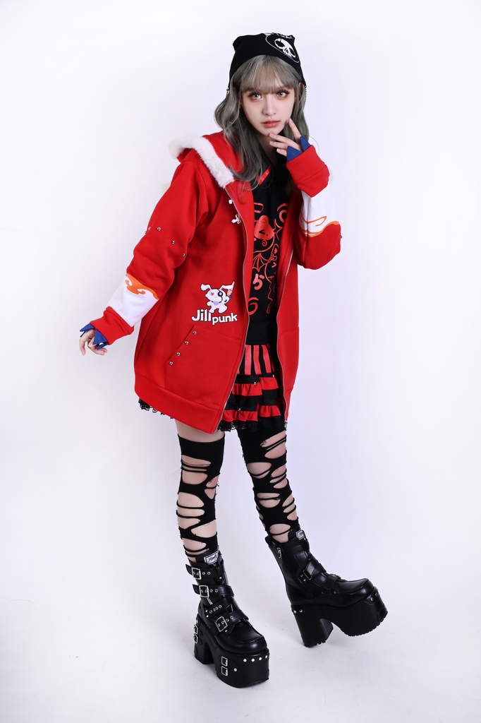 Jillpunk台湾画師角斯コラボ 吉祥ドラゴンボート 中華風 ドラゴン チャイナ結び 東方神獣 裏起毛 獣耳パーカー 3D角フード付きジャケット オリジナルメンズ レディーズ おしゃれ大きいサイズ男女兼用可愛い秋葉系