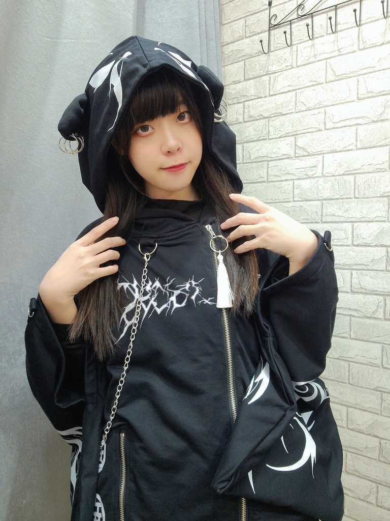 Jillpunk ゑいたコラボ 電子龍 サイバードラゴン エレクトロ 二次コン アニメ Ⅾ-リング細工 タッセル チェーン付き 振袖 現代羽織 獣耳フード付きジャケット オリジナル おしゃれ 男女兼用