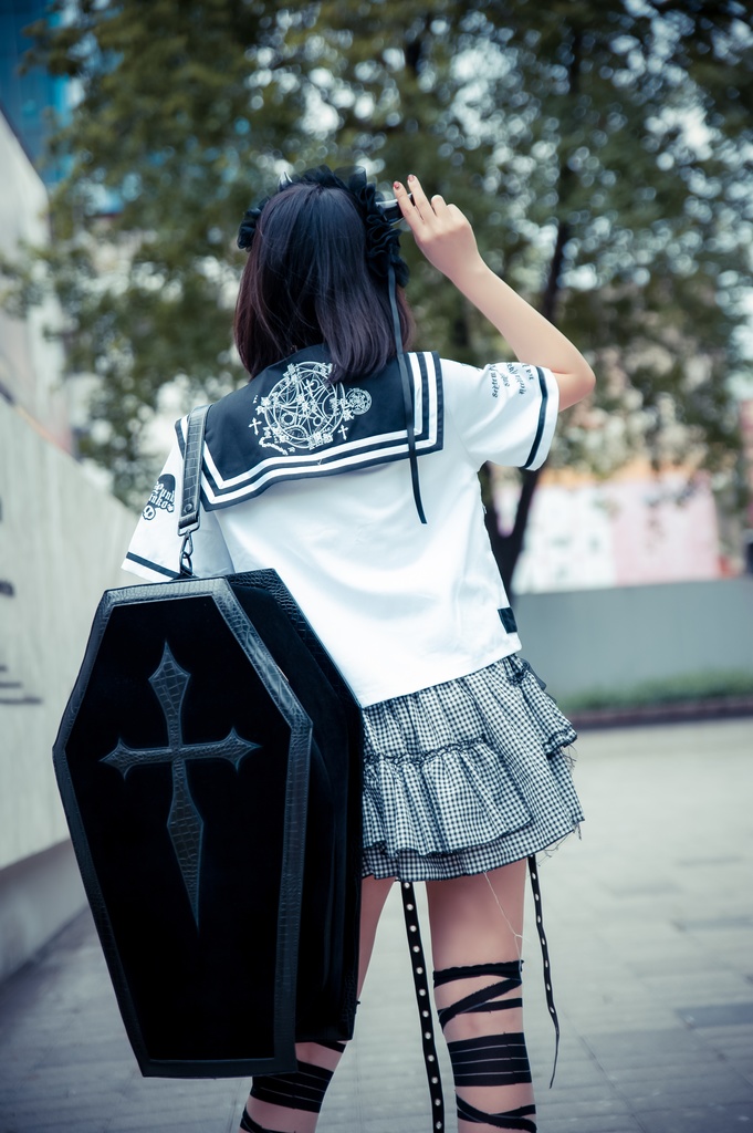 Jillpunk オタク界隈 和洋折衷 和洋風 七つの大罪 漢字魔法陣柄 蝶ネクタイ鎖チェーン付き 改良制服 セーラー服ジャケット 男女兼用 オリジナル メンズ レディー アニメ風 カッコいい おしゃれ 男女兼用ファッション