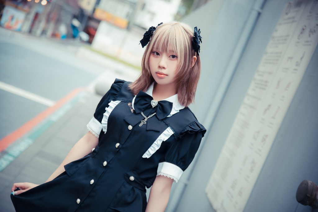 Jillpunk 量産型 天使界隈 共鳴大聖堂 ゴシックロリータ 十字刺繍 蝶ネクタイ ベルト付き バブルスリーブ 半袖ワンピース シャツドレス フリルショーパン 2点セット 姫系 可愛い おしゃれ ファッション萌え 秋葉原