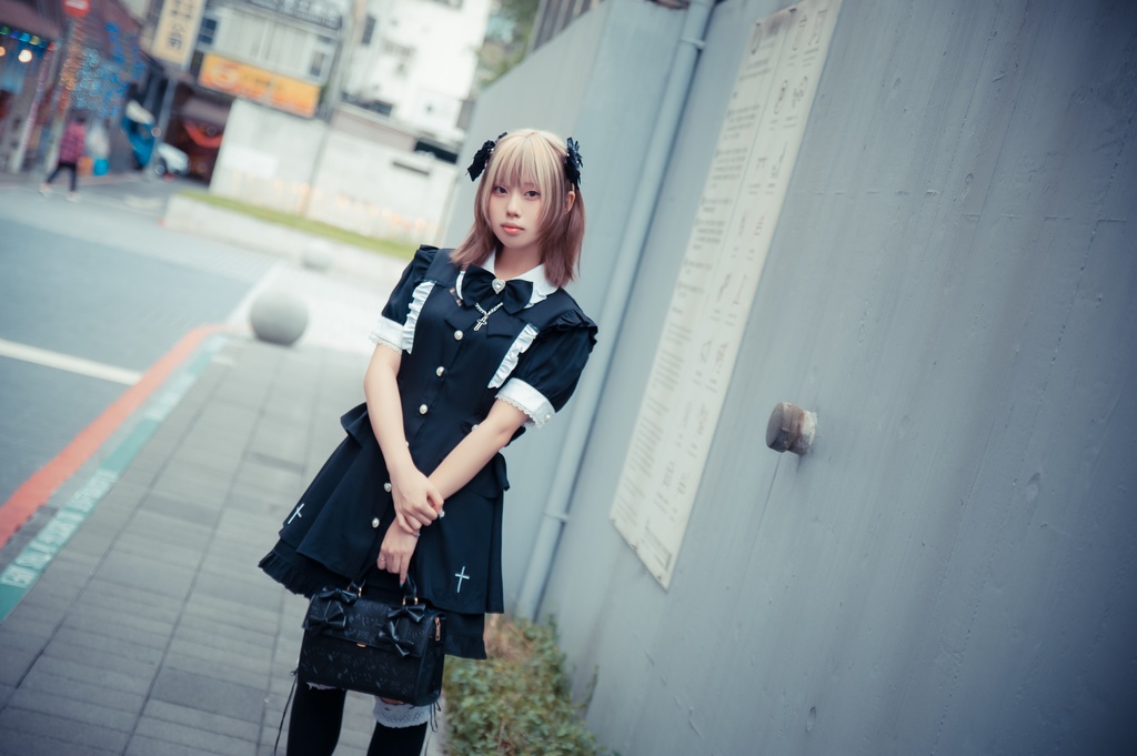 Jillpunk 量産型 天使界隈 共鳴大聖堂 ゴシックロリータ 十字刺繍 蝶ネクタイ ベルト付き バブルスリーブ 半袖ワンピース シャツドレス フリルショーパン 2点セット 姫系 可愛い おしゃれ ファッション萌え 秋葉原