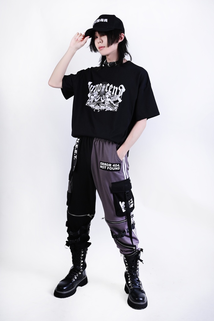 Jillpunkアニメ カッコいい お宅界隈 ニ次コン 機動警察 NEET 自宅警備員 巡査警戒兵 取り外し可能 カーゴポケット 2WAYジョガーパンツ ハーフズボン オリジナル メンズ レディーズ おしゃれ 男女兼用 ファッション 秋葉系 カッコいい