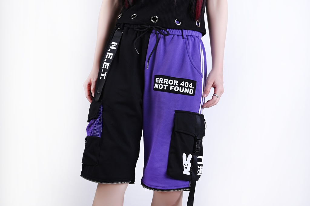 Jillpunkアニメ カッコいい お宅界隈 ニ次コン 機動警察 NEET 自宅警備員 巡査警戒兵 取り外し可能 カーゴポケット 2WAYジョガーパンツ ハーフズボン オリジナル メンズ レディーズ おしゃれ 男女兼用 ファッション 秋葉系 カッコいい