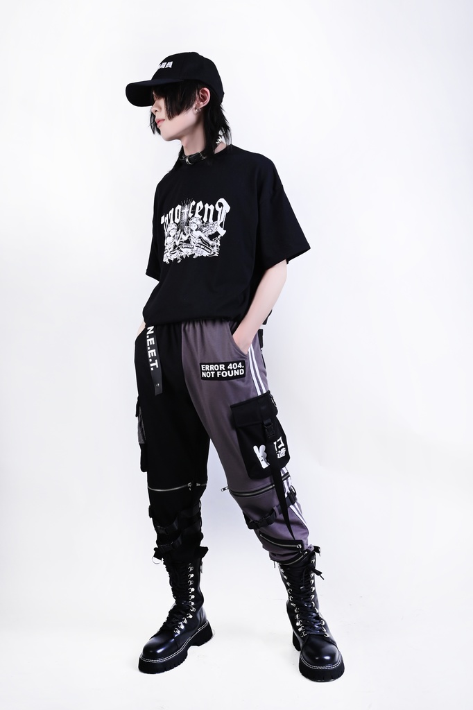 Jillpunkアニメ カッコいい お宅界隈 ニ次コン 機動警察 NEET 自宅警備員 巡査警戒兵 取り外し可能 カーゴポケット 2WAYジョガーパンツ ハーフズボン オリジナル メンズ レディーズ おしゃれ 男女兼用 ファッション 秋葉系 カッコいい