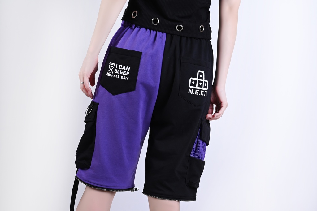 Jillpunkアニメ カッコいい お宅界隈 ニ次コン 機動警察 NEET 自宅警備員 巡査警戒兵 取り外し可能 カーゴポケット 2WAYジョガーパンツ ハーフズボン オリジナル メンズ レディーズ おしゃれ 男女兼用 ファッション 秋葉系 カッコいい