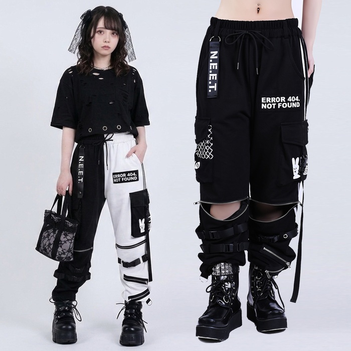 Jillpunkアニメ カッコいい お宅界隈 ニ次コン 機動警察 NEET 自宅警備員 巡査警戒兵 取り外し可能 カーゴポケット 2WAYジョガーパンツ ハーフズボン オリジナル メンズ レディーズ おしゃれ 男女兼用 ファッション 秋葉系 カッコいい