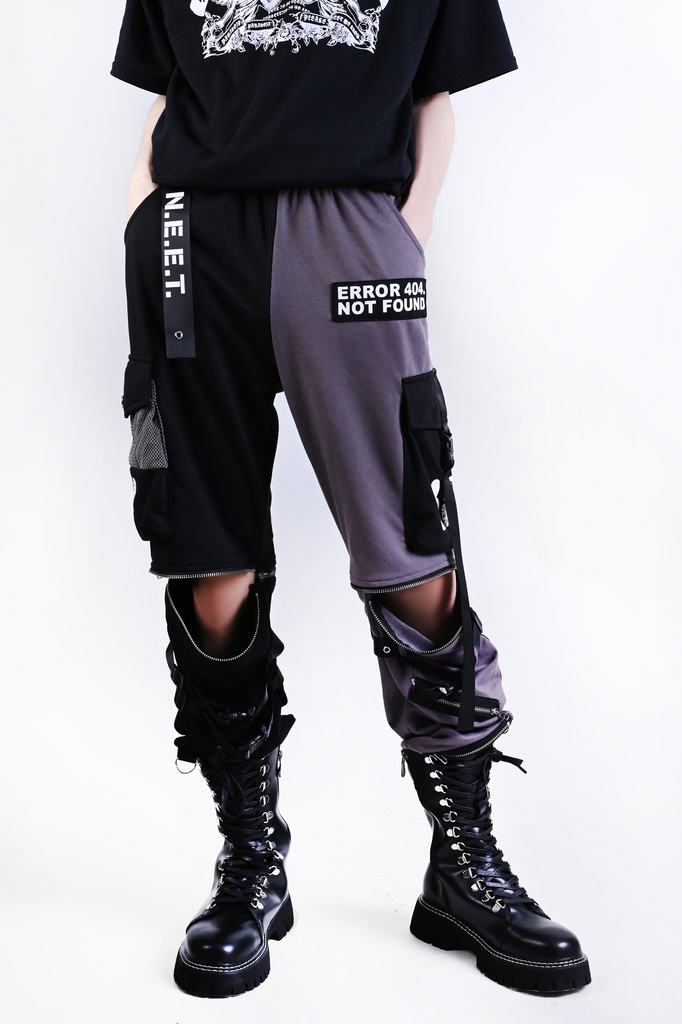 Jillpunkアニメ カッコいい お宅界隈 ニ次コン 機動警察 NEET 自宅警備員 巡査警戒兵 取り外し可能 カーゴポケット 2WAYジョガーパンツ ハーフズボン オリジナル メンズ レディーズ おしゃれ 男女兼用 ファッション 秋葉系 カッコいい