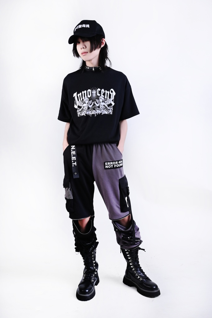 Jillpunkアニメ カッコいい お宅界隈 ニ次コン 機動警察 NEET 自宅警備員 巡査警戒兵 取り外し可能 カーゴポケット 2WAYジョガーパンツ ハーフズボン オリジナル メンズ レディーズ おしゃれ 男女兼用 ファッション 秋葉系 カッコいい