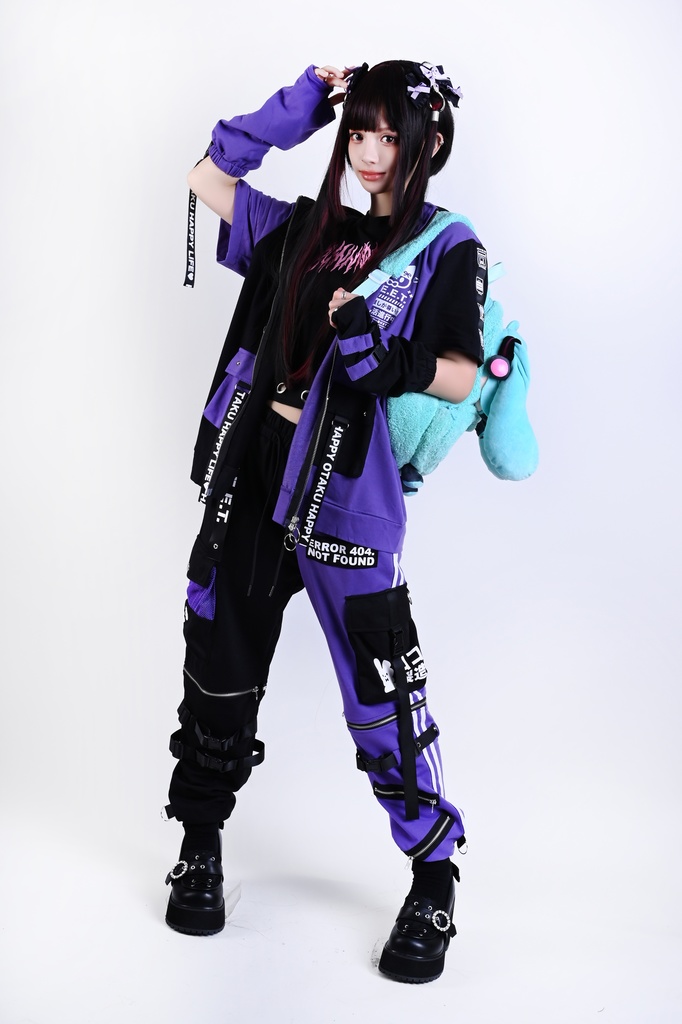 Jillpunk可愛い お宅界隈 アニメ ニ次コン 推し活ねこ NEET 自宅警備員 補色 カーゴポケット 工業風 アームカバー付き 猫耳 ゆったり半袖 パーカージャケット オリジナル メンズ レディーズ おしゃれ 男女兼用 ファッション 秋葉系