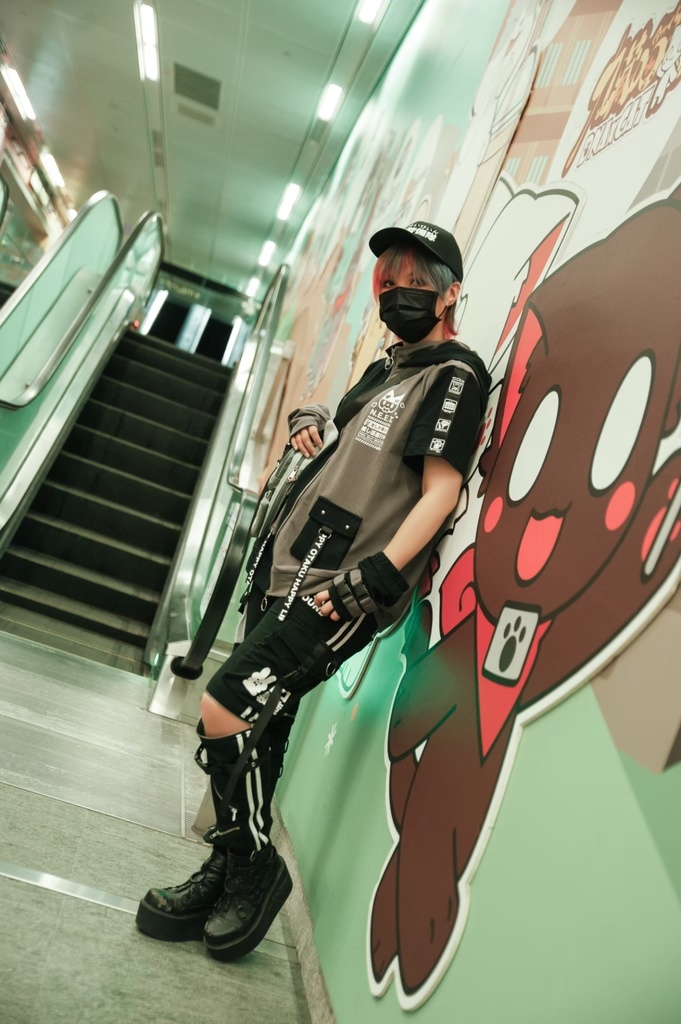 Jillpunk可愛い お宅界隈 アニメ ニ次コン 推し活ねこ NEET 自宅警備員 補色 カーゴポケット 工業風 アームカバー付き 猫耳 ゆったり半袖 パーカージャケット オリジナル メンズ レディーズ おしゃれ 男女兼用 ファッション 秋葉系