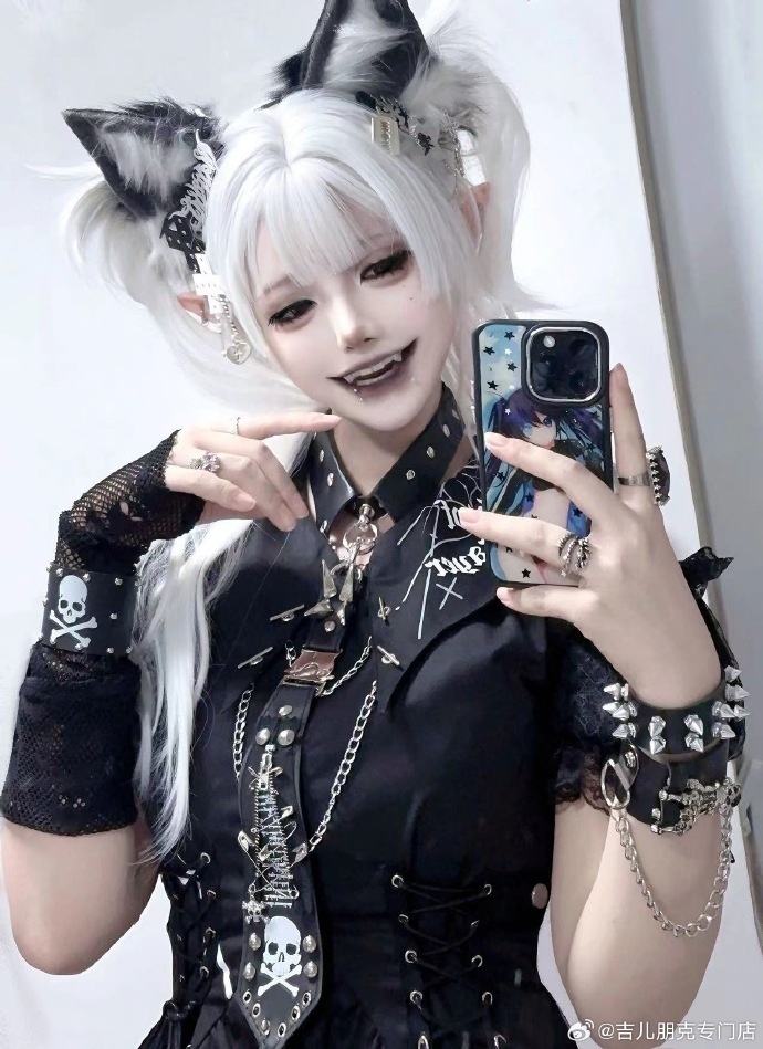 Jillpunkハロウィン 派手ゴシック クール系 ダーク風 枝つき燭台 コウモリ襟 コルセットピアス クロスチャーム 鎖チェーン付き フリルレース スリーブレス ベストドレス ワンピース ゴシックロリータ フェミニン おしゃれ ファッション オリジナル