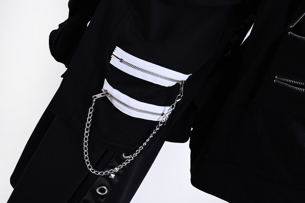 Jillpunk 和風モード 和パンク 和洋折衷 戦国武将物語 直江兼續 愛染明王 武将譚 家紋刺繡 重ね着 レース ネクタイ付き 振袖現代羽織 和装ジャケット オリジナル メンズ レディー V系 カッコいい おしゃれ 男女兼用ファッション