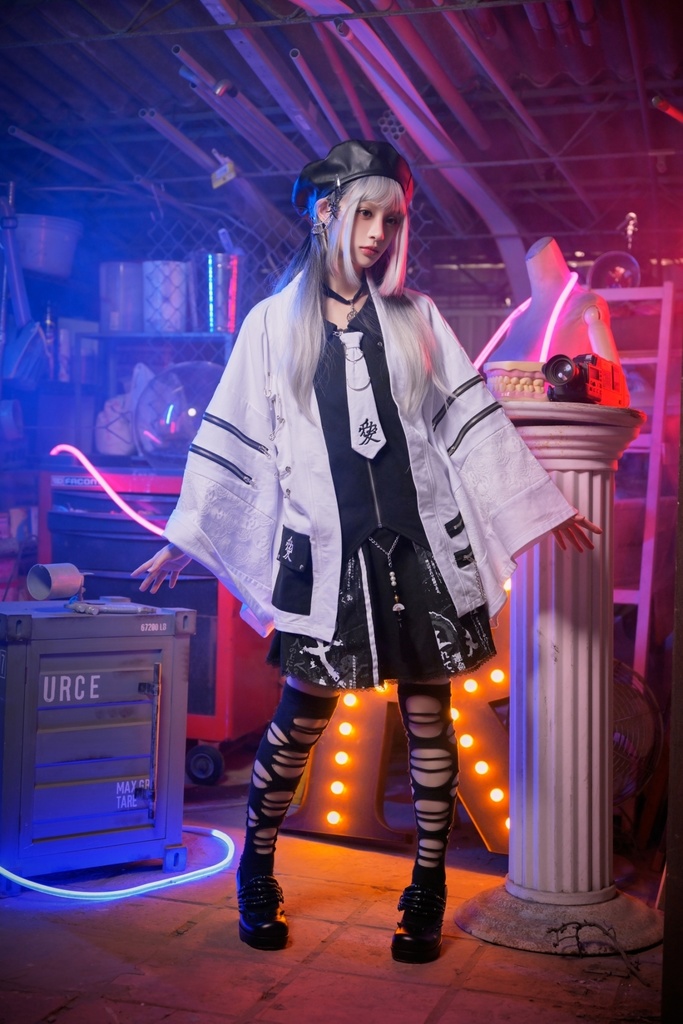 Jillpunk 和風モード 和パンク 和洋折衷 戦国武将物語 直江兼續 愛染明王 武将譚 家紋刺繡 重ね着 レース ネクタイ付き 振袖現代羽織 和装ジャケット オリジナル メンズ レディー V系 カッコいい おしゃれ 男女兼用ファッション