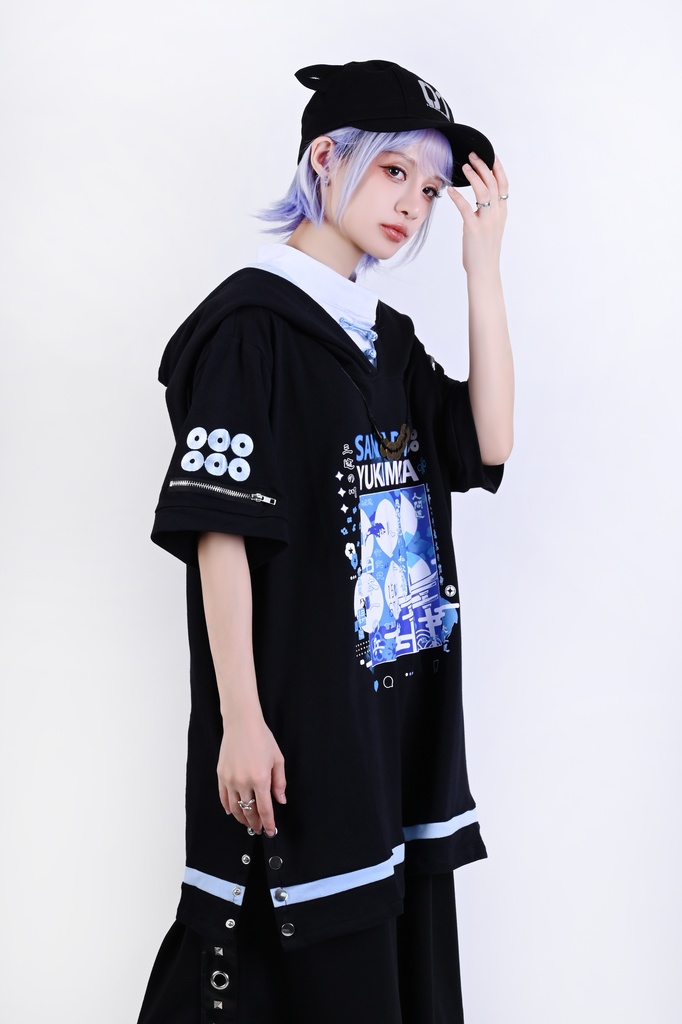 Jillpunk戦国武将物語 和洋折衷 日本一の兵 真田幸村 メタル六文銭ネクレッス付き チャイナ結び 刺繡 ヘンリーカラー 重ね着 長袖 ジャージパーカー オリジナル メンズ レディー カッコいい おしゃれ男女兼用ファッション秋葉系