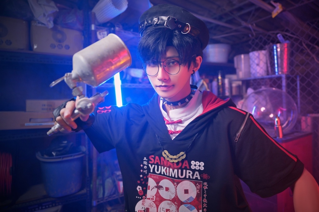 Jillpunk戦国武将物語 和洋折衷 日本一の兵 真田幸村 メタル六文銭ネクレッス付き チャイナ結び 刺繡 ヘンリーカラー 重ね着 長袖 ジャージパーカー オリジナル メンズ レディー カッコいい おしゃれ男女兼用ファッション秋葉系