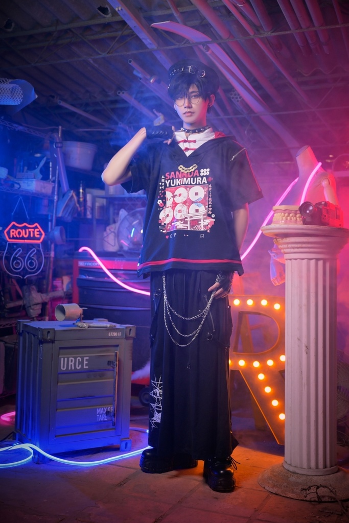 Jillpunk戦国武将物語 和洋折衷 日本一の兵 真田幸村 メタル六文銭ネクレッス付き チャイナ結び 刺繡 ヘンリーカラー 重ね着 長袖 ジャージパーカー オリジナル メンズ レディー カッコいい おしゃれ男女兼用ファッション秋葉系