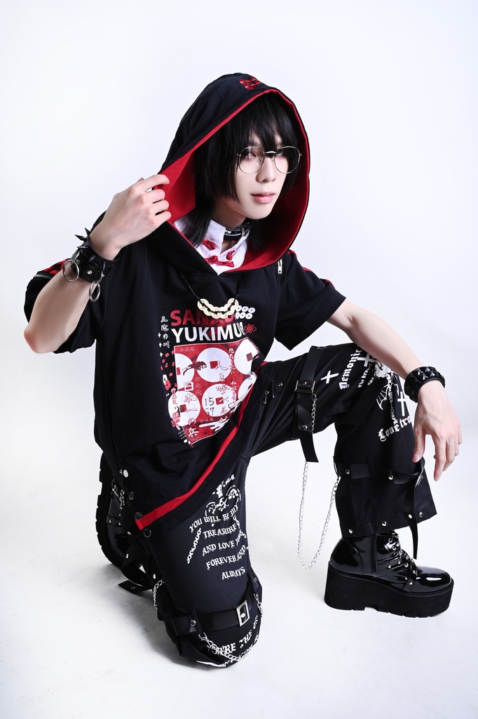 Jillpunk戦国武将物語 和洋折衷 日本一の兵 真田幸村 メタル六文銭ネクレッス付き チャイナ結び 刺繡 ヘンリーカラー 重ね着 長袖 ジャージパーカー オリジナル メンズ レディー カッコいい おしゃれ男女兼用ファッション秋葉系