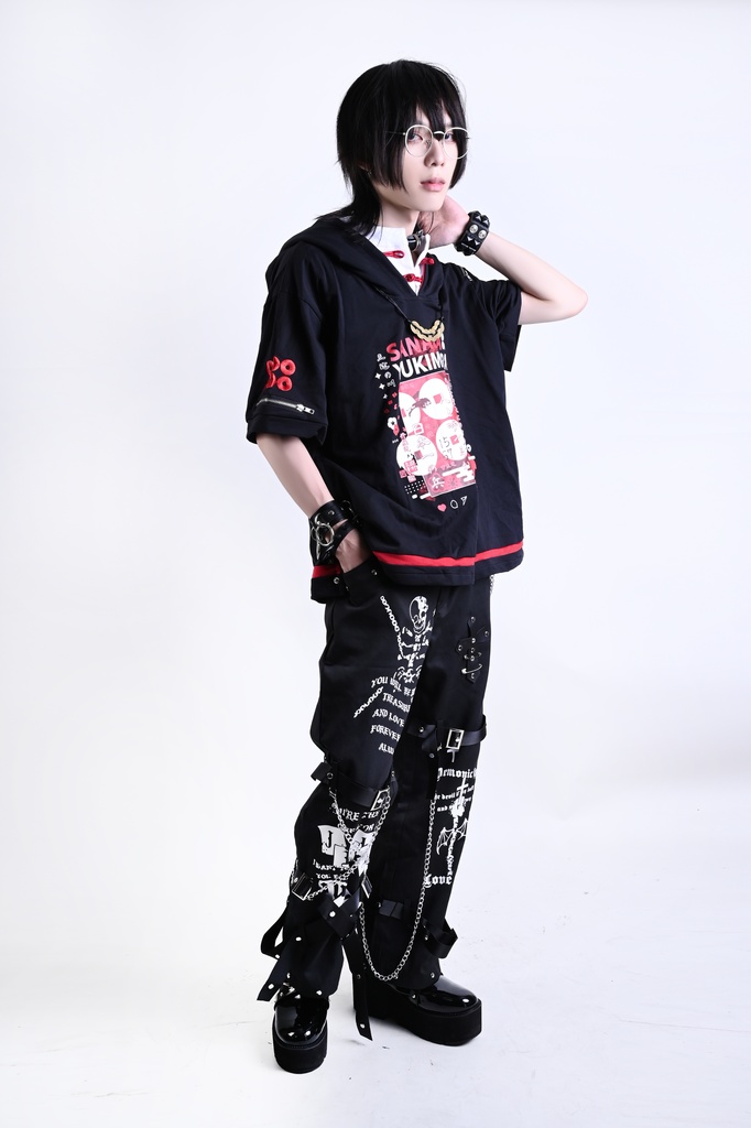 Jillpunk戦国武将物語 和洋折衷 日本一の兵 真田幸村 メタル六文銭ネクレッス付き チャイナ結び 刺繡 ヘンリーカラー 重ね着 長袖 ジャージパーカー オリジナル メンズ レディー カッコいい おしゃれ男女兼用ファッション秋葉系