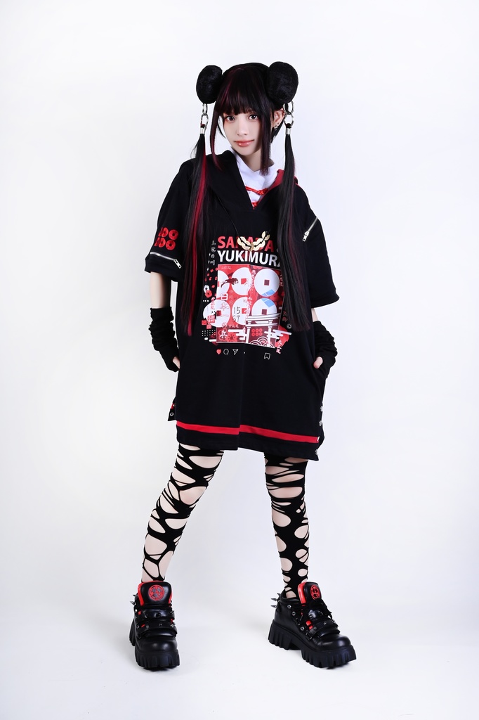 Jillpunk戦国武将物語 和洋折衷 日本一の兵 真田幸村 メタル六文銭ネクレッス付き チャイナ結び 刺繡 ヘンリーカラー 重ね着 長袖 ジャージパーカー オリジナル メンズ レディー カッコいい おしゃれ男女兼用ファッション秋葉系